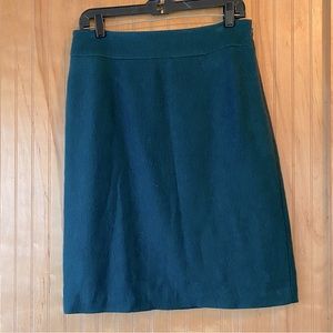 Banana Republic Dark Green Wool Pencil Skirt